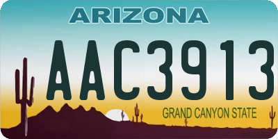 AZ license plate AAC3913