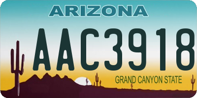 AZ license plate AAC3918