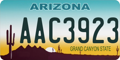 AZ license plate AAC3923