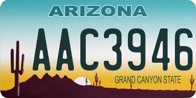 AZ license plate AAC3946