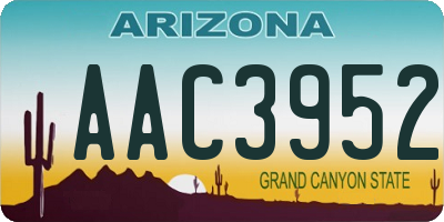 AZ license plate AAC3952