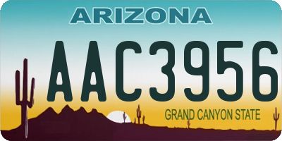 AZ license plate AAC3956