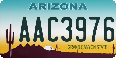 AZ license plate AAC3976