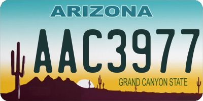 AZ license plate AAC3977