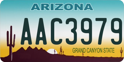 AZ license plate AAC3979