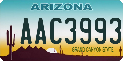 AZ license plate AAC3993