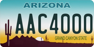 AZ license plate AAC4000