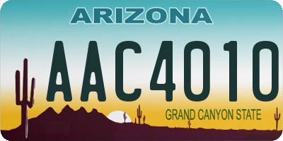 AZ license plate AAC4010