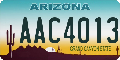 AZ license plate AAC4013