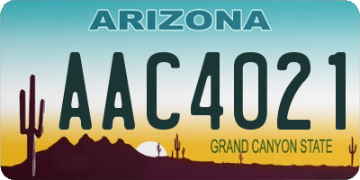 AZ license plate AAC4021