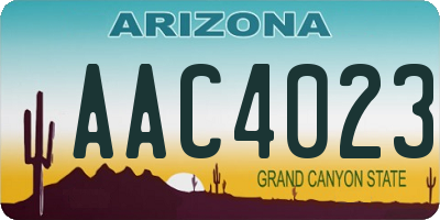 AZ license plate AAC4023