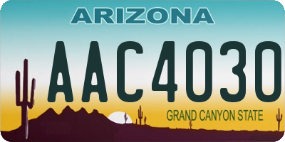 AZ license plate AAC4030