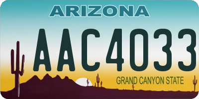 AZ license plate AAC4033