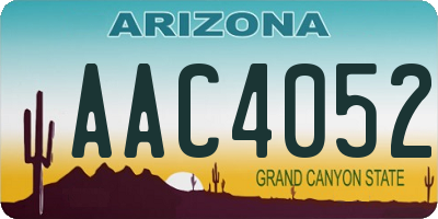 AZ license plate AAC4052