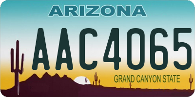 AZ license plate AAC4065