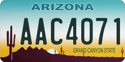 AZ license plate AAC4071
