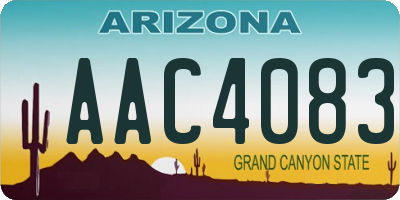 AZ license plate AAC4083