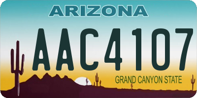 AZ license plate AAC4107
