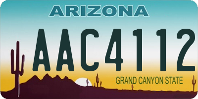 AZ license plate AAC4112