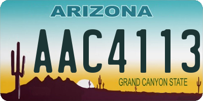 AZ license plate AAC4113