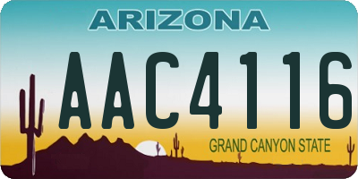 AZ license plate AAC4116