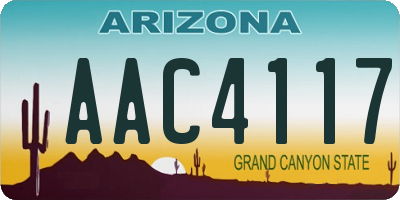 AZ license plate AAC4117