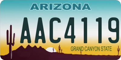 AZ license plate AAC4119