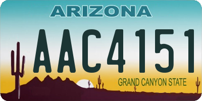 AZ license plate AAC4151