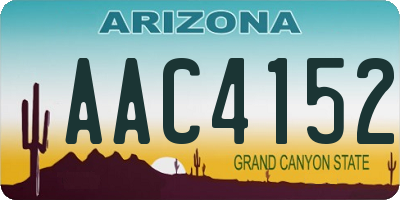 AZ license plate AAC4152
