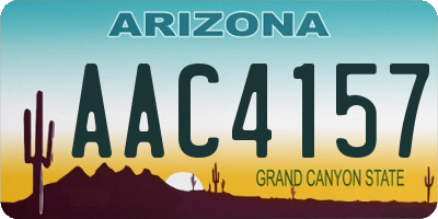 AZ license plate AAC4157