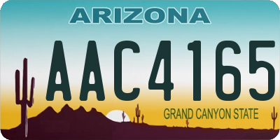 AZ license plate AAC4165