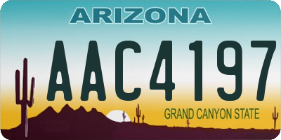 AZ license plate AAC4197