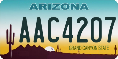 AZ license plate AAC4207