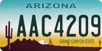 AZ license plate AAC4209
