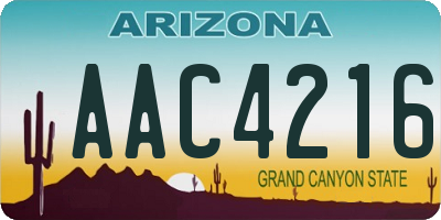 AZ license plate AAC4216