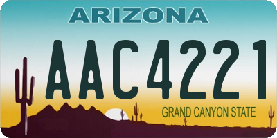 AZ license plate AAC4221