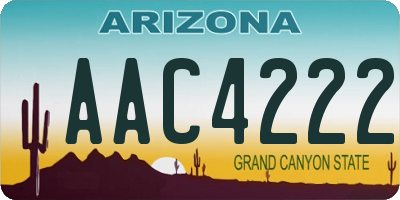 AZ license plate AAC4222