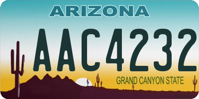 AZ license plate AAC4232