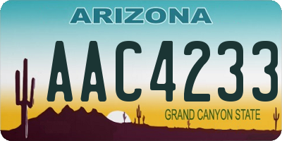 AZ license plate AAC4233