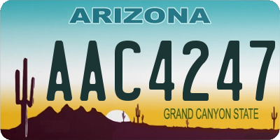 AZ license plate AAC4247