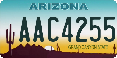 AZ license plate AAC4255