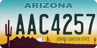 AZ license plate AAC4257