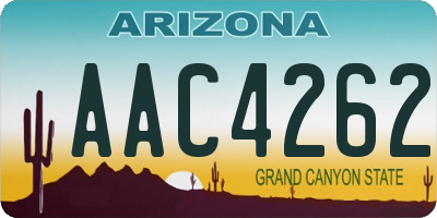 AZ license plate AAC4262