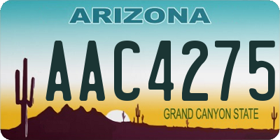 AZ license plate AAC4275