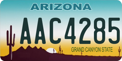 AZ license plate AAC4285