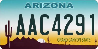 AZ license plate AAC4291