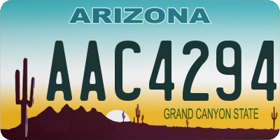 AZ license plate AAC4294