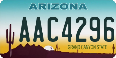 AZ license plate AAC4296