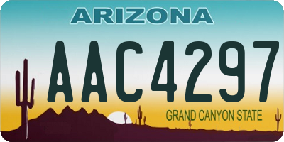 AZ license plate AAC4297