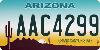 AZ license plate AAC4299